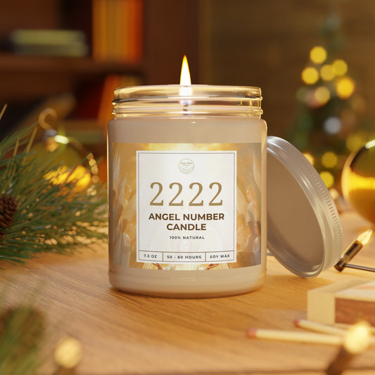 2222 Angel Number Blessing Candle
